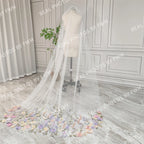 V474  Real Photos High Quality One Layer Embroidered Flowers Lace Bridal Veil 200CM Wedding Veil Accessories for Wedding
