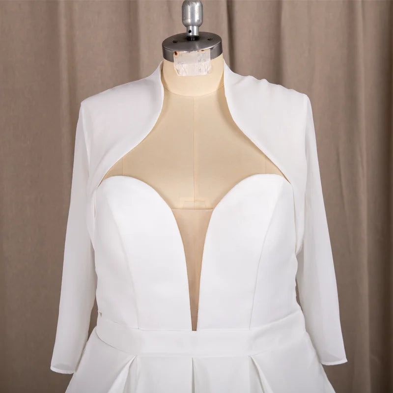 9191# Elegant Sweep Train  Real Photos  Sample  Two Pieces Sweetheart A-Line Chiffon Pleating Wedding Dress Bride Gown